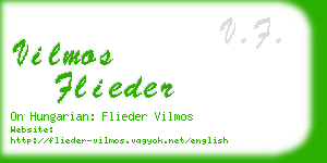 vilmos flieder business card